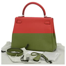 Hermès-Hermes Kelly 28 Handbag in Vermilion-Red