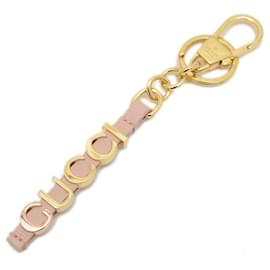 Gucci-Gucci Script Keychain-Pink,Golden