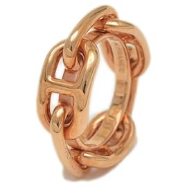 Hermès-Hermes Lugate Chaine d'Ancre Scarf Ring in Rose Gold-Golden