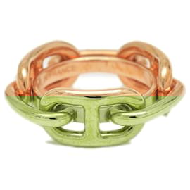 Hermès-Hermes Lugate Chaine d'Ancre Scarf Ring in Rose Gold-Golden