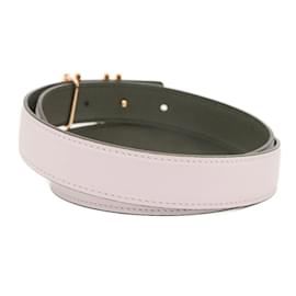 Hermès-Hermes H O Carré Twist Belt in Mauve Pale Vert Maki-Other