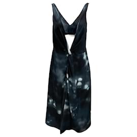 Autre Marque-Deveaux New York Steel Renada Twist-Front Midi Dress-Blue