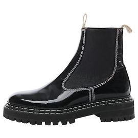 Proenza Schouler Topstitched Leather Chelsea Boots in Black, Size 38.5 EU Black