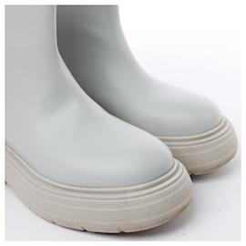 Autre Marque-GIABORGHINI Marte Chunky Leather Ankle Boots in Grey, Size 39 EU-Grey