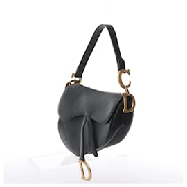 Dior-Christian Dior Saddle Classic Bag Leather Handbag in Black-Black