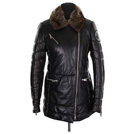Ventcouvert Giacca in pelle Nero