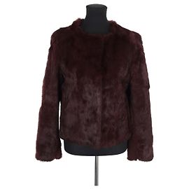 Des Petits Hauts Abrigo de piel Burdeos