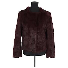 Des Petits Hauts Fur coat Dark red