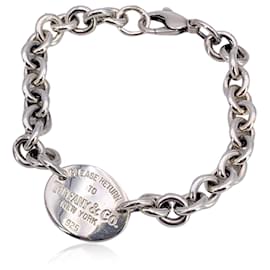 Tiffany & Co-Pulseira de tag oval de retorno em prata esterlina-Prata