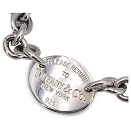 Tiffany & Co-Pulseira de tag oval de retorno em prata esterlina-Prata