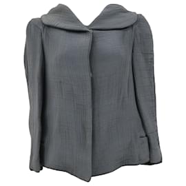 Marni-Marni Cropped Hooded Jacket in Grey Viscose-Grey