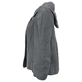 Marni-Marni Cropped Hooded Jacket in Grey Viscose-Grey