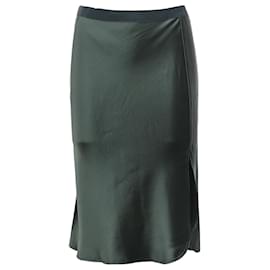 Nili Lotan-Nili Lotan Lillie Knee Length Skirt in Green Silk-Green
