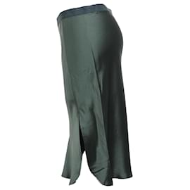 Nili Lotan-Nili Lotan Lillie Knee Length Skirt in Green Silk-Green