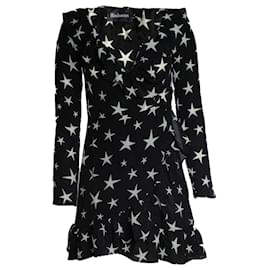 Autre Marque-Realisation, black and white star wrap dress-Black,White