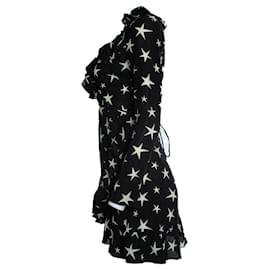 Autre Marque-Realisation, black and white star wrap dress-Black,White