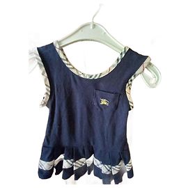 Robe Burberry en coton bleu 18 mois Bleu