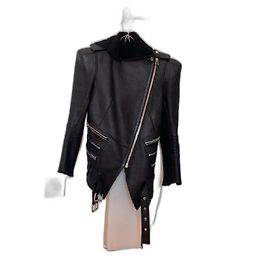 Giacca Balmain in pelle nera Nero