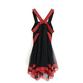 Vestido Mini de Chiffon e Renda Givenchy x Tisci Resort 2011 Preto