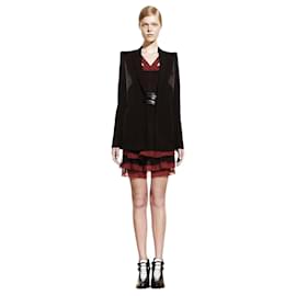 Givenchy-Givenchy x Tisci Resort 2011 Chiffon & Lace Mini Dress-Black