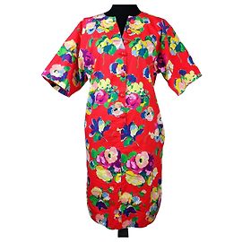 Emanuel Ungaro Ungaro Vintage rotes Blumenkleid Rot Mehrfarben