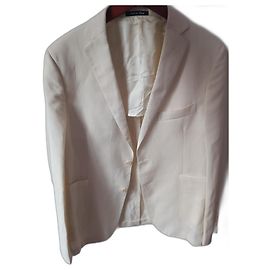 Blazer Ermenegildo Zegna Bege Lã Seda Linho Bege