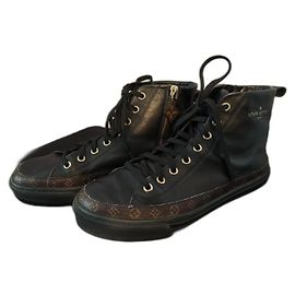 Louis Vuitton Stellar High-Top Sneakers Black Leather Black