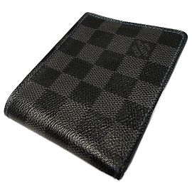 Louis Vuitton Slender Wallet Damier Graphite Blue Leather Blue