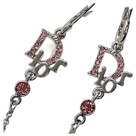Ohrringe mit Kristall-Strass in Pink Rubinrot Silber Christian Dior Silber Pink Rot