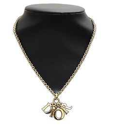 Colar de corrente dourada com logotipo Christian Dior Dourado