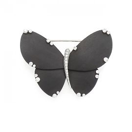 Spilla in legno a forma di farfalla Van Cleef & Arpels D'oro