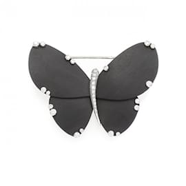Van Cleef & Arpels-Van Cleef & Arpels Butterfly Wood Brooch-Golden