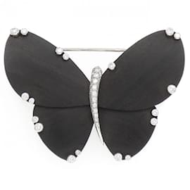 Van Cleef & Arpels-Van Cleef & Arpels Butterfly Wood Brooch-Golden