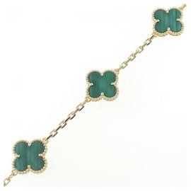 Van Cleef & Arpels-Van Cleef & Arpels Vintage Alhambra Charm Bracelet-Golden