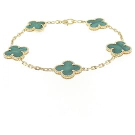 Van Cleef & Arpels-Van Cleef & Arpels Vintage Alhambra Charm Bracelet-Golden