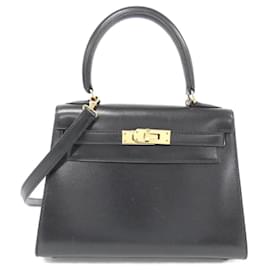 Hermès-Sac à main Hermes Mini Kelly-Noir