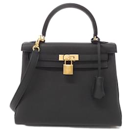 Hermès-Hermes Kelly 25cm Handbag-Black