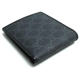 Gucci-Carteira bi-fold Gucci GG Supreme Interlocking G-Preto