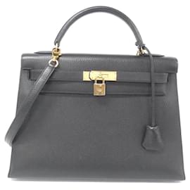 Hermès-Hermes Kelly 32cm Handbag-Black