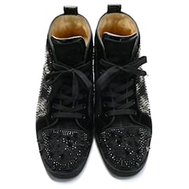 Christian Louboutin-Christian Louboutin Black NO LIMIT FLAT VV Studded High Top Sneakers-Black