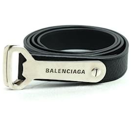 Balenciaga-Balenciaga Black Leather D-Ring Belt-Black
