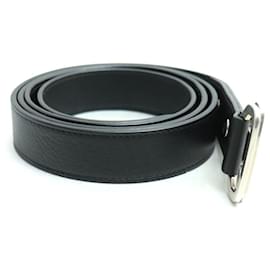 Balenciaga-Balenciaga Black Leather D-Ring Belt-Black