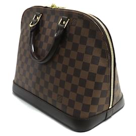 Louis Vuitton-Louis Vuitton Alma Handbag in Damier Brown Ebene-Brown,Damier ebene