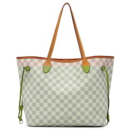 Louis Vuitton-Louis Vuitton White Damier Azur Neverfull MM-White