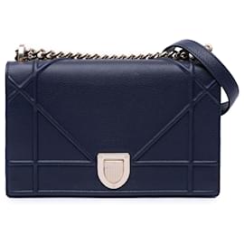 Dior-Dior Blue Medium Grained Calfskin Diorama Flap-Blue,Other