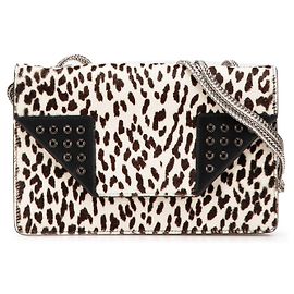 Cruzada Betty de mini pelo de pony marrón con estampado de leopardo de Saint Laurent Castaño Beige