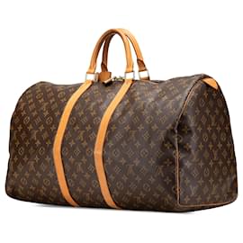 Louis Vuitton-Louis Vuitton Brown Monogram Keepall 55-Brown