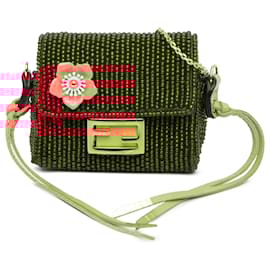 Fendi-Sac charm Baguette en perles Pico rouge Fendi-Rouge