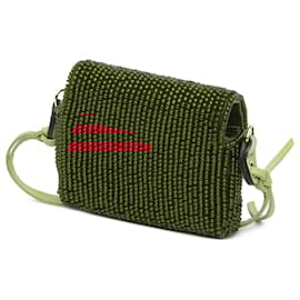 Fendi-Sac charm Baguette en perles Pico rouge Fendi-Rouge
