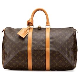 Louis Vuitton-Louis Vuitton Brown Monogram Keepall 45-Brown